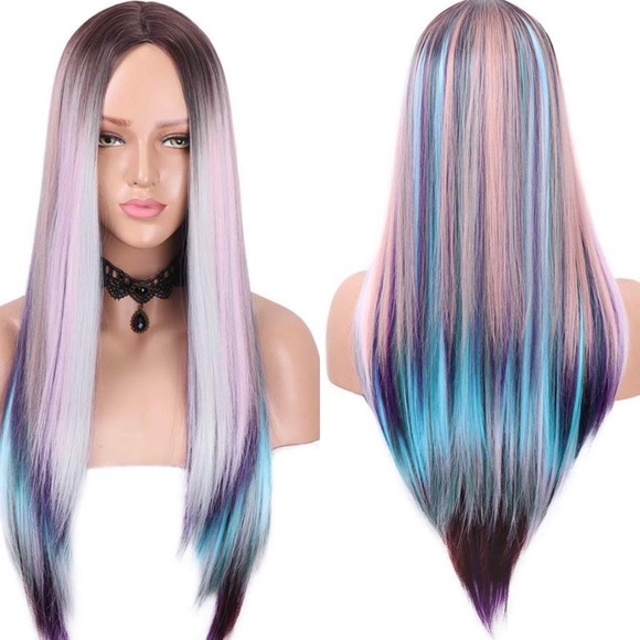 ✨Randy 22” Colorful Ombré MIDDLE PART Cosplay Wig main image 8
